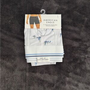 American Eagle Outfitters White Boxer Briefs with Blue Stripes